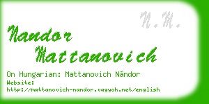 nandor mattanovich business card