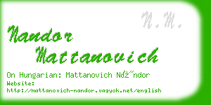 nandor mattanovich business card